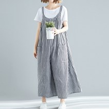 리스테이 와이드 점프슈트(썸머룩 빅사이즈 순면 원피스)