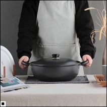 식당 넓은볼 경질팬 튀김냄비 볶음냄비 튀김솥, 아놀드 튀김팬34cm