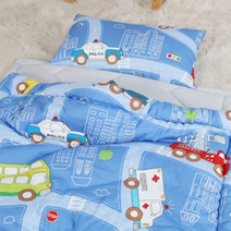 이지베이비 사계절 순면 겨울 차렵이불 아기 어린이집 낮잠이불 세트 B타입, NEW부릉부릉 블루, 마이크로베개솜