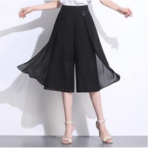 빨강몽키 rm9186 여성 여름 쉬폰 통바지 두겹 바지 빅사이즈 밴딩바지QQ