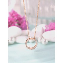 달달한 애플파이 14k 큐빅 써클 금 링 목걸이