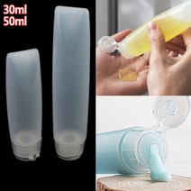 화장품 로션 샴푸 바디워시 여행용 빈 튜브용기 리필 공병 각종 크림 바디워시 린스 소분 용기 반투명 튜브형 짜개 휴대용 보관 케이스 편리한 캠핑 출장 용품 치약 젤 튜브 통, 사이즈, 50ml
