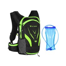 산악자전거 바이크 백팩 16L, 블랙&그린