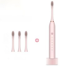 음파전동칫솔 초음파 전동 칫솔 음파 진동 치솔최신 초음파 전동 칫솔 충전식 USB 베이스 6 모드 성인용 IP, 02 pink type 1