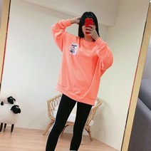 멜란지 바코드 패치 빅사이즈맨투맨 커플티 남녀공용 오버핏 면 데일리 라운드 루즈핏 3단쮸리맨투맨 맨투맨
