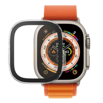 판저글래스 애플워치 호환 클리어 풀커버 케이스, 41mm, 블랙