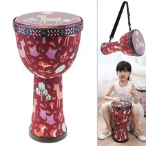 젬베 잼배 초보자 음악교구 8인치 아프리카 Djembe 드럼 동물 왕국 ABS 배럴 PVC 피부 경량 어린이 손 초보, 한개옵션0