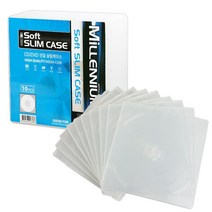 밀레니엄 CD DVD 1P 연질 반투명 슬림 시디케이스 10장 50장 100장 CD케이스 DVD케이스 시디보관함, 01.연질 반투명 슬림케이스 10장