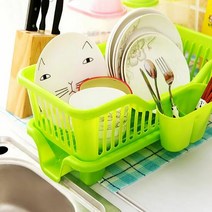 플라스틱 물빠짐 식기건조대, 색상:화이트, 단품