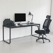 소담갤러리 호보 라운드 1800 2인용 컴퓨터책상 테이블 1800x600, 상판:블랙