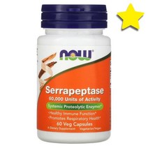 나우푸드 세라펩타아제 식물성 베지캡슐 60정, NOW02973