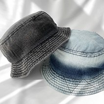 코지 여자 남녀공용 빈티지 코디 그라데이션 워싱 숏 버킷햇