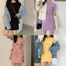 심플 데일리 베이직 미니 원피스 HH-B36 원피스 면원피스 베이직원피스 봄원피스 랩원피스[SN:08+_na]