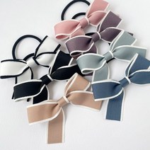 라인 리본 머리끈 짱짱한 무매듭 기본 머리 고무줄 헤어끈 여성 아동 골프