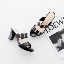 미스제인 루이사 소가죽 여성 뮬슬리퍼힐 8.5cm