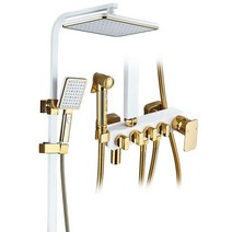 고급 욕실 해바라기 수전 샤워기 세트 호텔용 워터탭, 블랙 골드 C