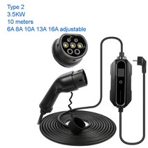 가정용 전기차 충전기 7kw 3.5kw ev 모바일 충전 스테이션 ev 전기 자동차 빠른 빠른 wallbox 유형 2 또는 유형 1 mennekes, 16a 유형 2 10미터