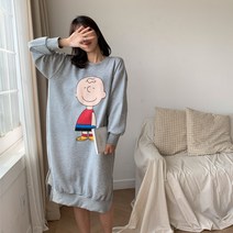시크블랙 아로반 캐릭터나염 롱원피스