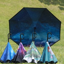 제이스 자동 거꾸로우산 C형손잡이 8종 빛반사 반전우산 암막 양산