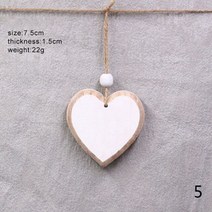 북유럽 스타일 나무 하트 디자인 파티 웨딩 발렌타인 데이 걸이식 장식 빈티지 DIY 공예 펜던트 홈, E