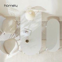 [무료배송+방문설치] 홈리 심플리 화이트 반원 타원형 테이블 1200 식탁세트, 반원 의자 (MD00022)