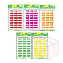 마켓프리 화살표스티커 26MM 달란트스티커 칭찬쿠폰 데코스티커, 형광녹색