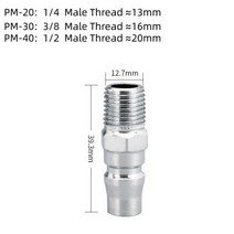 퀵 커플러 SH PH SP PP SM PM SF 공압 커넥터 에어 호스 피팅 커플링 컴프레서 액세서리 릴리즈, [03] PM, [01] 20