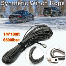 와이어윈치 수동윈치 전동윈치 100ft 6500lbs 자동차 견인 로프 합성 섬유 윈치 칼집 당기는 밧줄 액세서리
