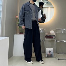 남자 찰랑 투 핀턱 데일리 와이드 인생 슬랙스