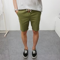 구스마켓 남성용 여름 립체크 밴딩 반바지 (3Color)