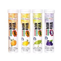에버틴 비타톡 발포 비타민, 2세트, 블루베리맛 72g + 레몬맛 72g + 오렌지맛 72g + 청포도맛 72g