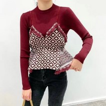 패턴 뷔스티에 니트
