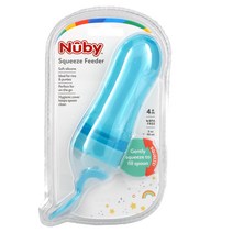 Nuby (누비) 스퀴즈/ 피더 생후 4개월 이상 파란색 90ml(3oz), 기본