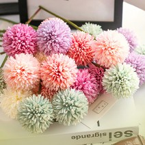 (조화 도매) 추억을남기다 B05 퐁퐁 국화송이-조화 꽃꽂이 부케 인테리어소품, (B05) 멜란지블루