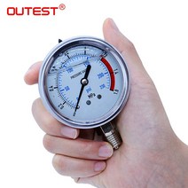 OUTEST 0-60MPa 방사형 스테인레스 스틸 압력계 공기 오일 물 유압 게이지 스레드 G1/4, 09 0-10Mpa