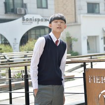 교복몰 GBM 보풀방지 네이비 교복조끼 (남자) 교복 남자교복