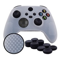 Xbox 시리즈 X 컨트롤러용 그립 Pandaren 스터드 미끄럼 방지 실리콘 커버 Xbox 시리즈 X/S 컨트롤러 스킨 핸드 그립 8피스 FPS 프로 썸스틱 캡 프로텍터 (카모, XSX Controller_White