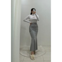 (4컬러) 셜 안감있음 벨리 셔링 머메이드 롱스커트