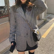 떳다그녀 튜피즈 헤링본 울 자켓