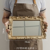 유럽식 빈티지 천사 조각상 캔들 홀더 스타일 북유럽 레트로 귀여운 오브제, BC.옐로 사각 트레이 골드