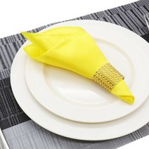 결혼식 파티 저녁 식사 냅킨 광장 새틴 냅킨 패브릭 호텔 소프트 테이블 냅킨 손수건 레스토랑 장식 용품, Yellow