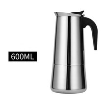 모카포트 커피 포트 moka pot 스테인레스 스틸 커피 메이커 간헐천 커피 메이커 주전자 커피 브루어 라떼 여과기 스토브 커피 도구, 600ml