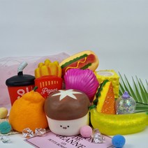 [말랑이 세트]모음전 주물럭 클레이 스퀴시 슬라임 스트레스 해소 장난감, 03. 냠냠세트 10종