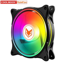 부품 컴퓨터 PC 쿨러 호환 COOLMOON 음소거 Ventilador 5V 3 핀 ARGB 케이스 팬 12V 4 PWM 냉각 라디에이터 유압 베어링 24 LED 액세서리, Black_RGB | Other