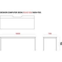 카이젠스 데스커 ﻿DSAD118D 컴퓨터 책상(COMPUTER DESK) 1800*700 맞춤제작 가죽매트 DSK(C)-27, 크림베이지