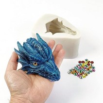 3D 대형 드래곤 헤드 실리콘 몰드 에폭시 수지 케이크 장식 비누 콘크리트 시멘트 폴리머 클레이용 미국직송
