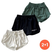 퍼비아 여성 캐주얼 3부 밴딩 무지 반바지 3종세트 3P003