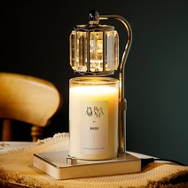 캔들백화점 롱스퀘어 크리스탈 ELSA 캔들워머+소이캔들 대용량 1000ml 대왕캔들 세트, ELSA 실버화이트+베이