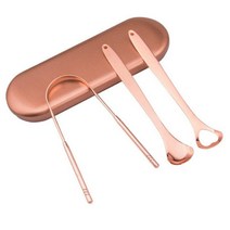 라라메이드 스테인리스 혀클리너 혀닦기 혀 백태 설태 세균 입냄새 제거 구취 예방, 로즈골드