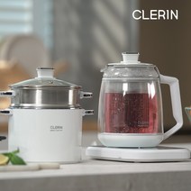 클레린 쿡앤티 (티포트+쿡포트) 차 분유 라면 만두 찌개 밥, 화이트